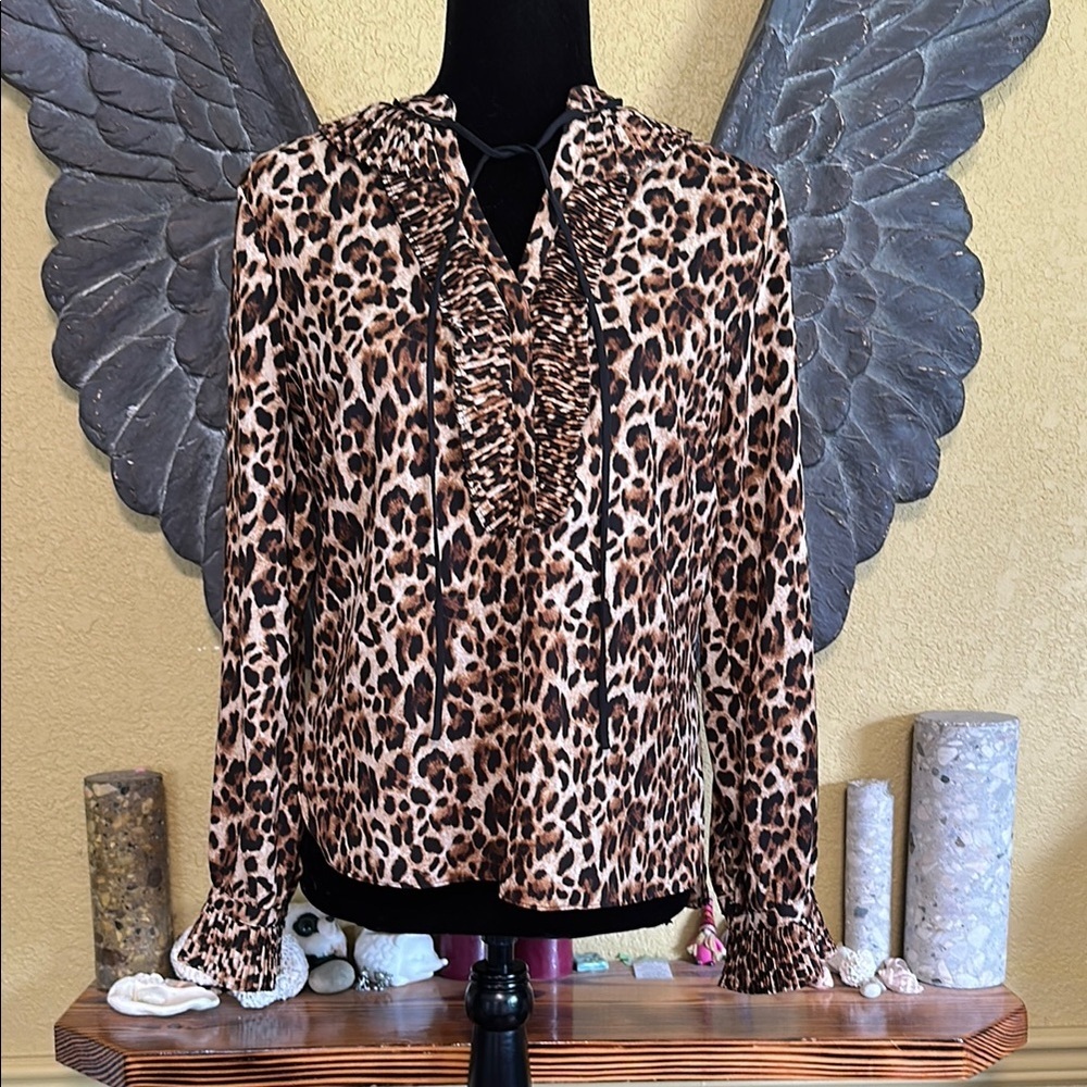 Isaac Mizrahi Leopard Print Blouse